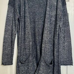 Caslon Heathered Gray Open Cardigan